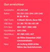 Wegbeschreibung öffentliche Verkehrsmittel und Auto
