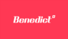 Neues Benedict Logo weisse Schrift auf rotem Hintergrund