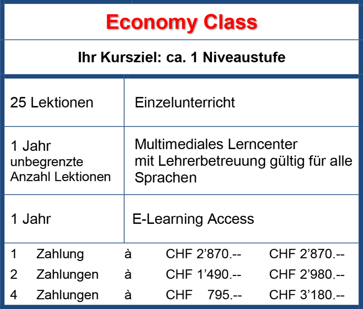 Sprachen lernen im Power-Free-System - Economy Class - 1 Jahr, St. Gallen