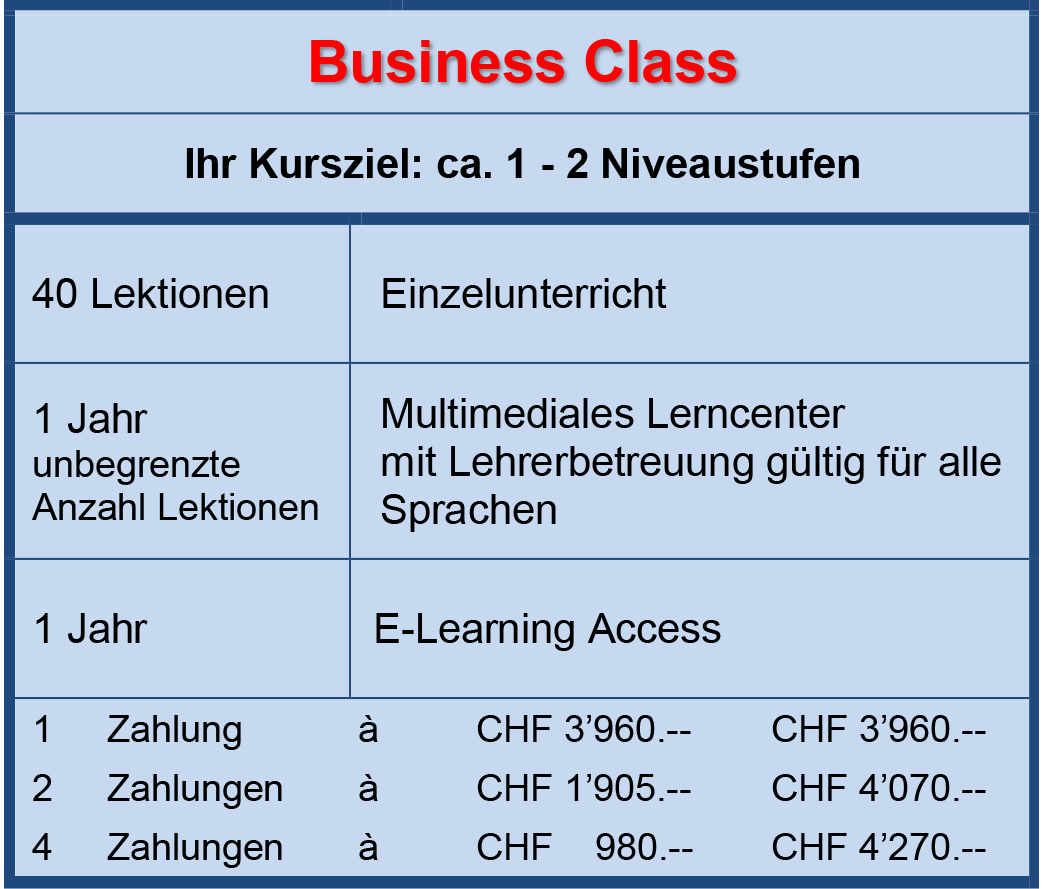 Power-Free-System - Flexibel Sprachen lernen - Business Class 1 Jahr, St. Gallen